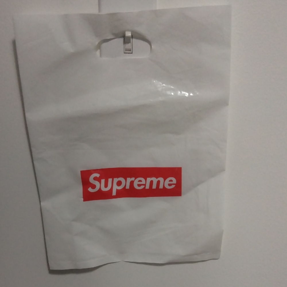 Supreme Red and White Logo Bag